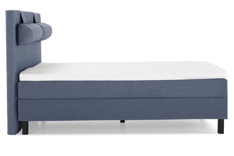 Lucky Komplet Sengepakke 140x200 Skum Glat Sengegavl - Nakkepude Stor Mørkeblå - Møbler - Senge - Komplet sengepakke