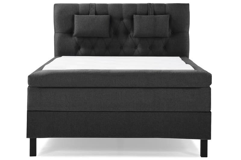 Lucky Komplet Sengepakke 140x200 Polyeter Diamant Sengegavl - Nakkepude Lille Sort/Grå - Møbler - Senge - Kontinentalsenge