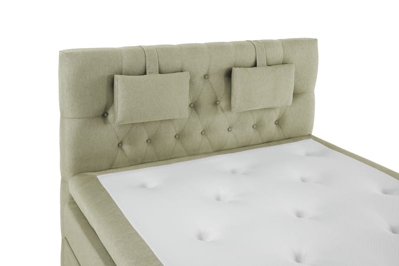 Lucky Komplet Sengepakke 140x200 Polyeter Diamant Sengegavl - Nakkepude Lille Grøn - Møbler - Senge - Kontinentalsenge