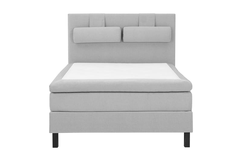 Lucky Komplet Sengepakke 140x200 Polyeter Glat Sengegavl - Nakkepude Stor Mellangrå - Møbler - Senge - Komplet sengepakke