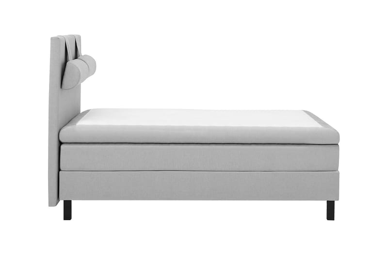 Lucky Komplet Sengepakke 140x200 Polyeter Glat Sengegavl - Nakkepude Stor Mellangrå - Møbler - Senge - Komplet sengepakke