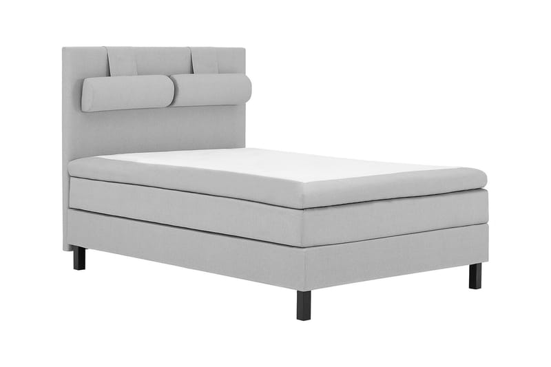 Lucky Komplet Sengepakke 140x200 Polyeter Glat Sengegavl - Nakkepude Stor Mellangrå - Møbler - Senge - Komplet sengepakke
