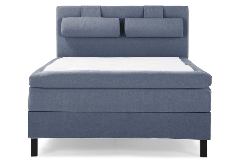 Lucky Komplet Sengepakke 140x200 Polyeter Glat Sengegavl - Nakkepude Stor Mørkeblå - Møbler - Senge - Komplet sengepakke