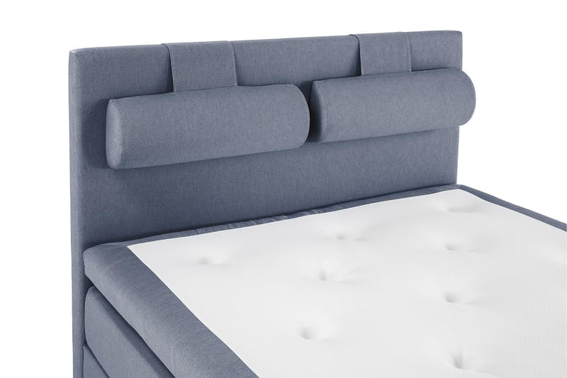Lucky Komplet Sengepakke 140x200 Polyeter Glat Sengegavl - Nakkepude Stor Mørkeblå - Møbler - Senge - Komplet sengepakke