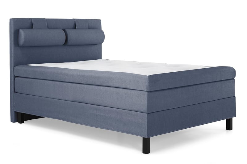 Lucky Komplet Sengepakke 140x200 Polyeter Glat Sengegavl - Nakkepude Stor Mørkeblå - Møbler - Senge - Komplet sengepakke
