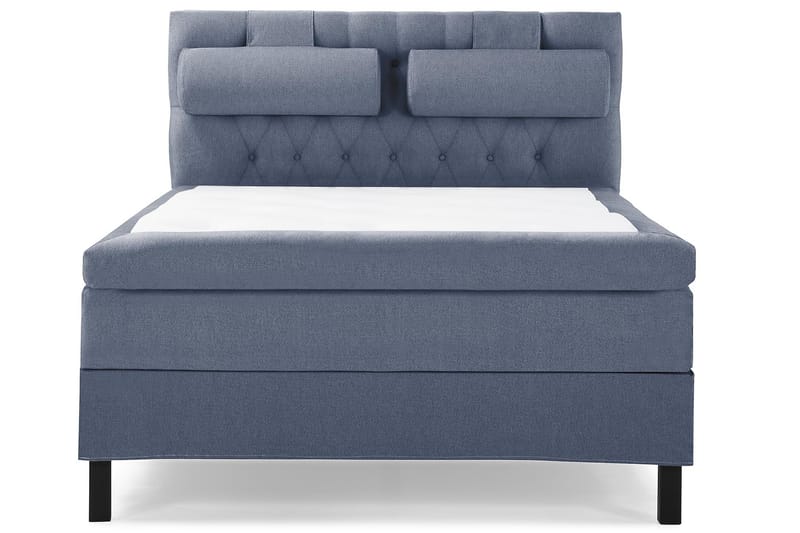 Lucky Komplet Sengepakke 140x200 Polyeter Diamant Sengegavl - Nakkepude Stor Mørkeblå - Møbler - Senge - Komplet sengepakke