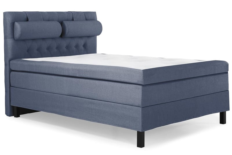 Lucky Komplet Sengepakke 140x200 Polyeter Diamant Sengegavl - Nakkepude Stor Mørkeblå - Møbler - Senge - Komplet sengepakke