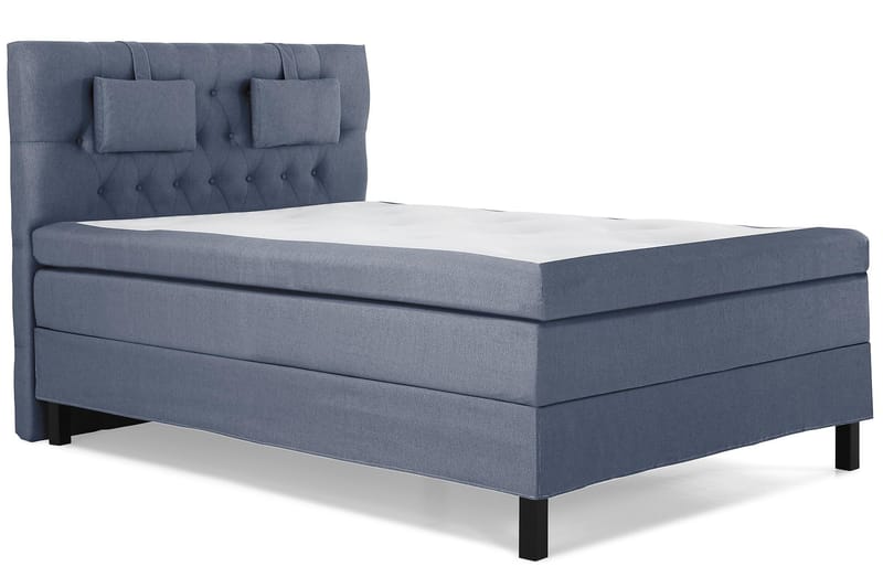 Lucky Komplet Sengepakke 140x200 Polyeter Diamant Sengegavl - Nakkepude Lille Mørkeblå - Møbler - Senge - Komplet sengepakke