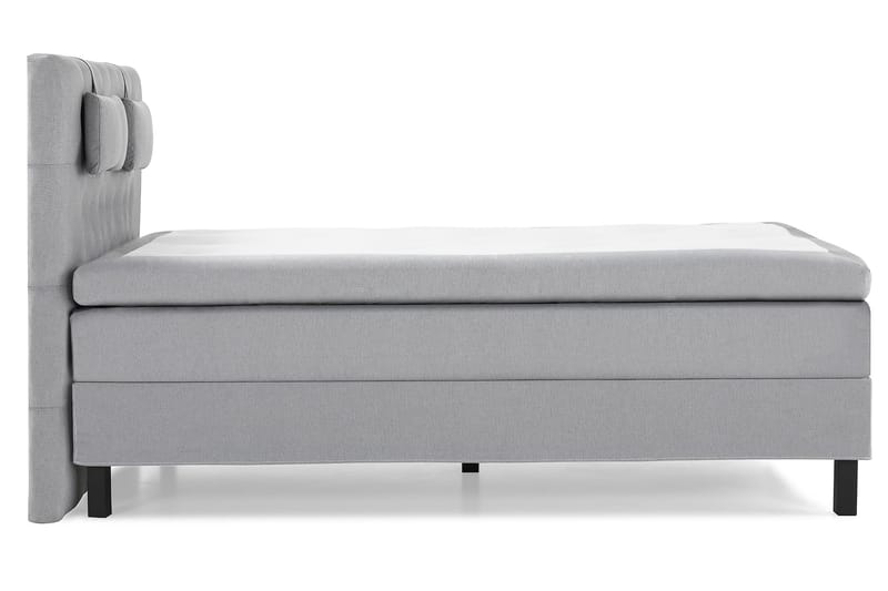 Lucky Komplet Sengepakke 140x200 Polyeter Diamant Sengegavl - Nakkepude Lille Mellemgrå - Møbler - Senge - Komplet sengepakke