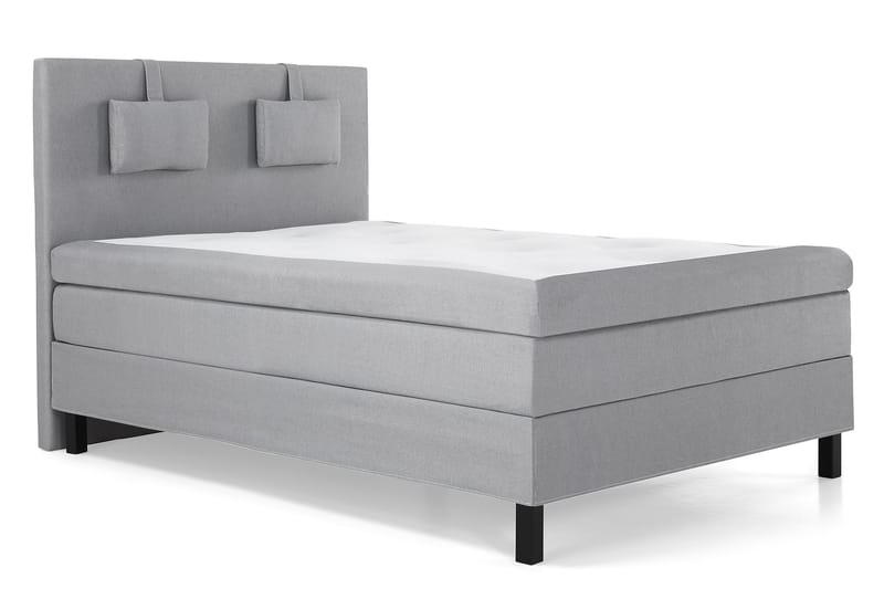 Lucky Komplet Sengepakke 140x200 Polyeter Glat Sengegavl - Nakkepude Lille Mellemgrå - Møbler - Senge - Komplet sengepakke