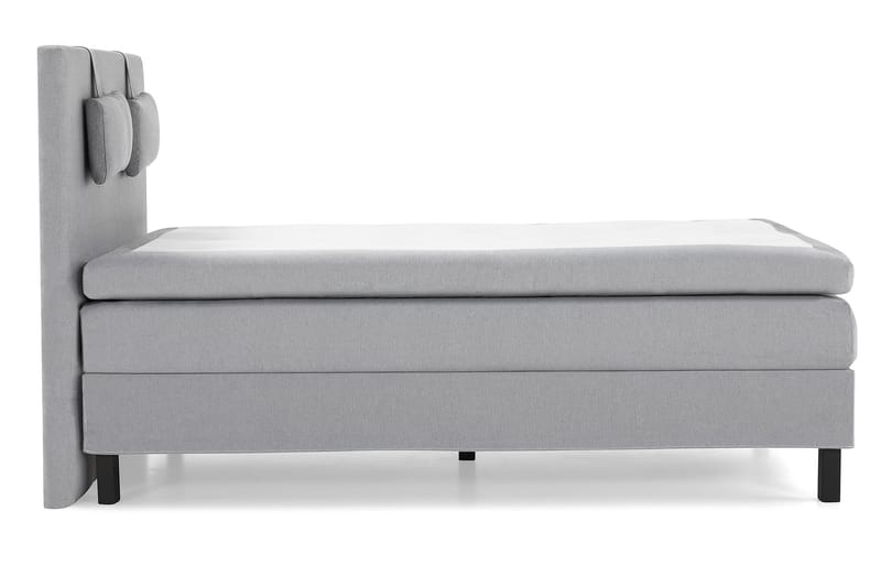 Lucky Komplet Sengepakke 140x200 Polyeter Glat Sengegavl - Nakkepude Lille Mellemgrå - Møbler - Senge - Komplet sengepakke