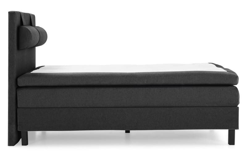 Lucky Komplet Sengepakke 140x200 Polyeter Glat Sengegavl - Nakkepude Stor Sort/Grå - Møbler - Senge - Komplet sengepakke