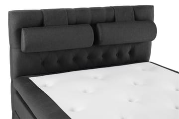 Lucky Komplet Sengepakke 140x200 Polyeter Diamant Sengegavl - Nakkepude Stor Sort/Grå - Møbler - Senge - Komplet sengepakke