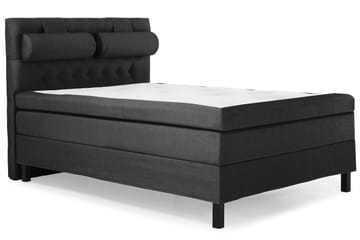 Lucky Komplet Sengepakke 140x200 Polyeter Diamant Sengegavl - Nakkepude Stor Sort/Grå - Møbler - Senge - Komplet sengepakke