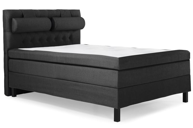 Lucky Komplet Sengepakke 140x200 Polyeter Diamant Sengegavl - Nakkepude Stor Sort/Grå - Møbler - Senge - Komplet sengepakke