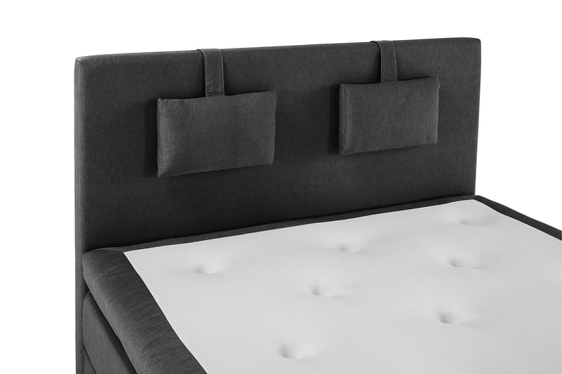 Lucky Komplet Sengepakke 140x200 Polyeter Glat Sengegavl - Nakkepude Lille Sort/Grå - Møbler - Senge - Komplet sengepakke