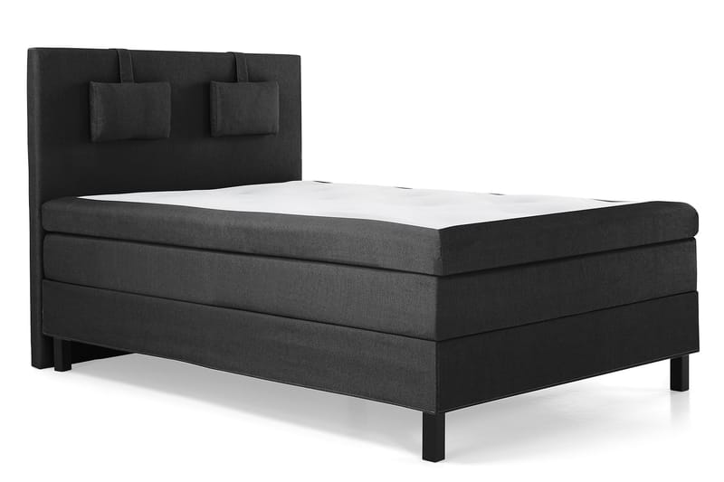 Lucky Komplet Sengepakke 140x200 Polyeter Glat Sengegavl - Nakkepude Lille Sort/Grå - Møbler - Senge - Komplet sengepakke