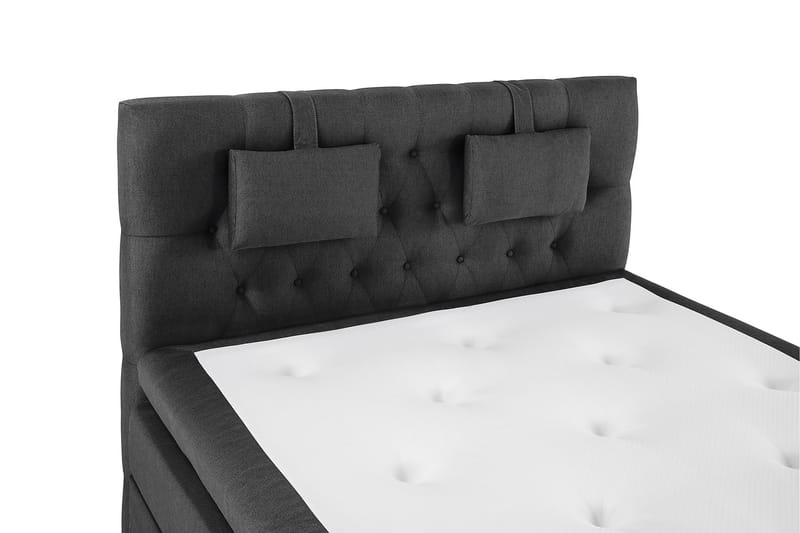 Lucky Komplet Sengepakke 140x200 Polyeter Diamant Sengegavl - Nakkepude Lille Sort/Grå - Møbler - Senge - Komplet sengepakke