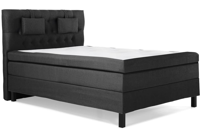 Lucky Komplet Sengepakke 140x200 Polyeter Diamant Sengegavl - Nakkepude Lille Sort/Grå - Møbler - Senge - Komplet sengepakke