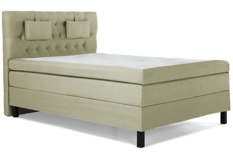 Lucky Komplet Sengepakke 140x200 Polyeter Diamant Sengegavl - Nakkepude Lille Grøn - Møbler - Senge - Kontinentalsenge