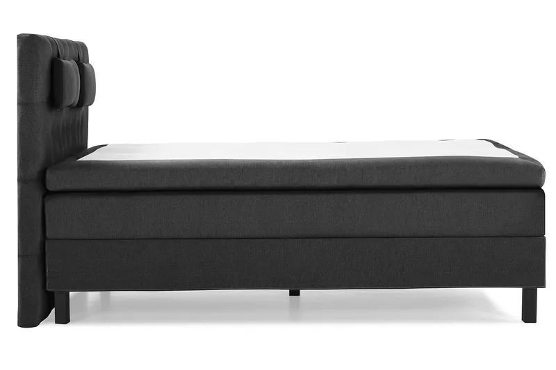 Lucky Komplet Sengepakke 140x200 Polyeter Diamant Sengegavl - Nakkepude Lille Sort/Grå - Møbler - Senge - Kontinentalsenge