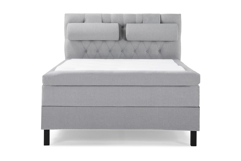 Lucky Komplet Sengepakke 140x200 Polyeter Diamant Sengegavl - Nakkepude Stor Mellangrå - Møbler - Senge - Kontinentalsenge