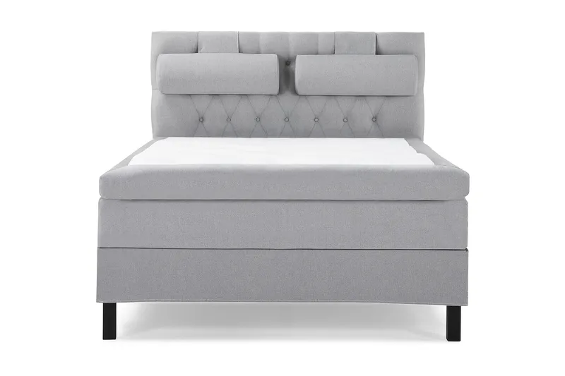 Lucky Komplet Sengepakke 140x200 Polyeter Diamant Sengegavl - Nakkepude Stor Mellangrå - Møbler - Senge - Kontinentalsenge