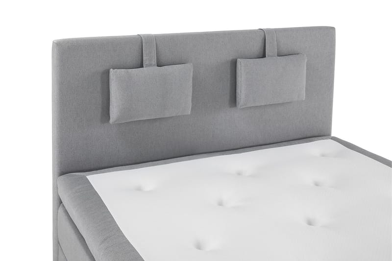 Lucky Komplet Sengepakke 140x200 Polyeter Glat Sengegavl - Nakkepude Lille Mellemgrå - Møbler - Senge - Kontinentalsenge