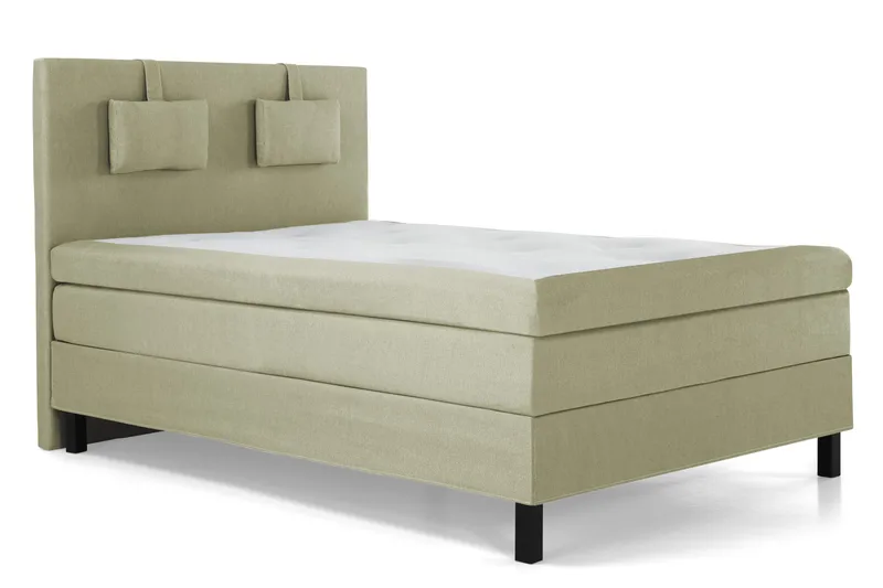 Lucky Komplet Sengepakke 140x200 Polyeter Glat Sengegavl - Nakkepude Lille Grøn - Møbler - Senge - Kontinentalsenge