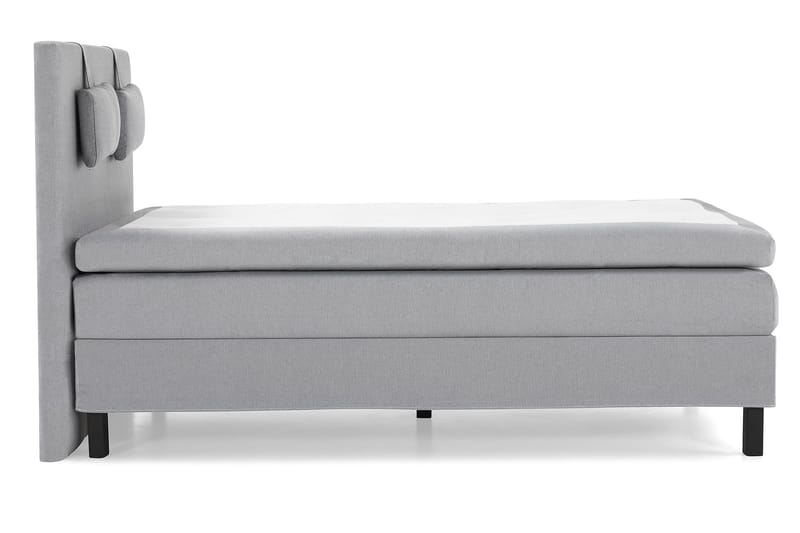 Lucky Komplet Sengepakke 140x200 Polyeter Glat Sengegavl - Nakkepude Lille Mellemgrå - Møbler - Senge - Kontinentalsenge