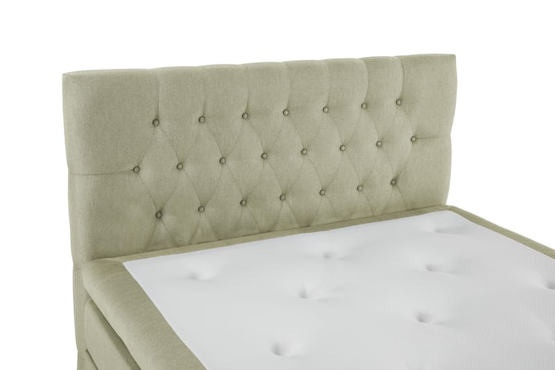 Lucky Komplet Sengepakke 140x200 Polyeter Diamant Sengegavl - Grøn - Møbler - Senge - Komplet sengepakke