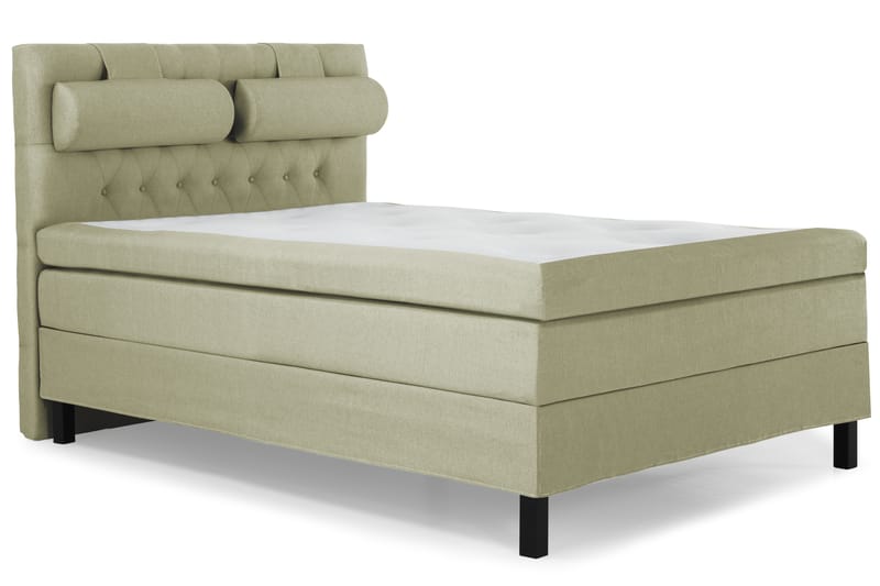 Lucky Komplet Sengepakke 140x200 Polyeter Diamant Sengegavl - Nakkepude Stor Grøn - Møbler - Senge - Komplet sengepakke