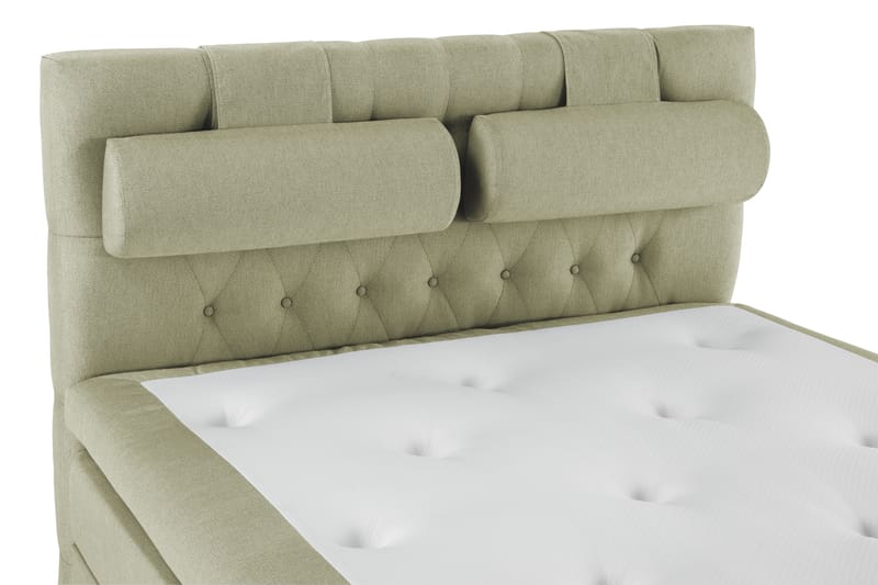 Lucky Komplet Sengepakke 140x200 Polyeter Diamant Sengegavl - Nakkepude Stor Grøn - Møbler - Senge - Komplet sengepakke