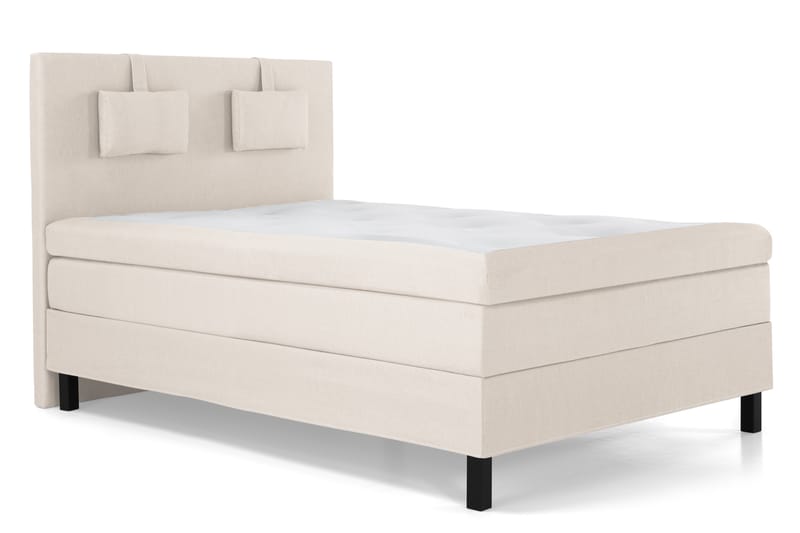 Lucky Komplet Sengepakke 140x200 Polyeter Glat Sengegavl - Nakkepude Lille Beige - Møbler - Senge - Komplet sengepakke
