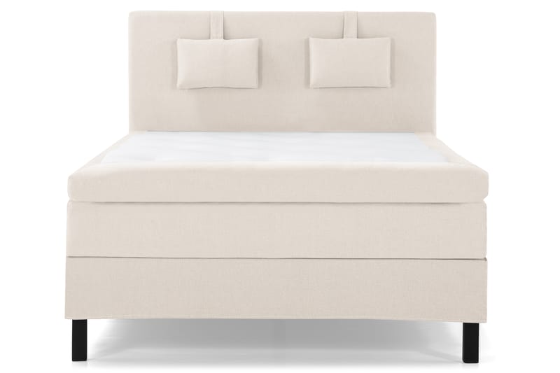 Lucky Komplet Sengepakke 140x200 Polyeter Glat Sengegavl - Nakkepude Lille Beige - Møbler - Senge - Komplet sengepakke