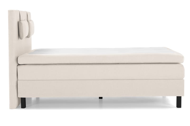Lucky Komplet Sengepakke 140x200 Polyeter Glat Sengegavl - Nakkepude Lille Beige - Møbler - Senge - Komplet sengepakke