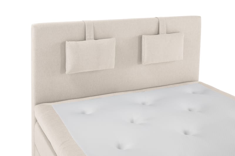 Lucky Komplet Sengepakke 140x200 Polyeter Glat Sengegavl - Nakkepude Lille Beige - Møbler - Senge - Komplet sengepakke