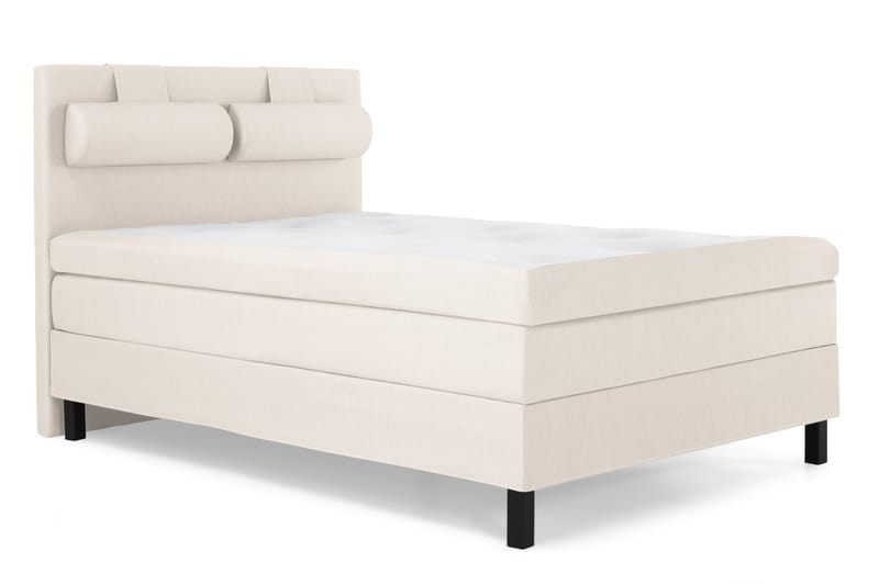 Lucky Komplet Sengepakke 140x200 Polyeter Glat Sengegavl - Nakkepude Stor Beige - Møbler - Senge - Komplet sengepakke