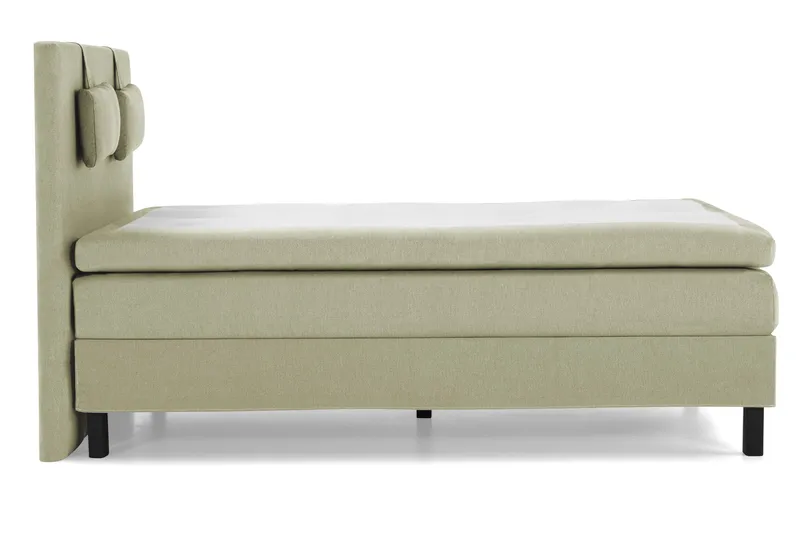 Lucky Komplet Sengepakke 140x200 Polyeter Glat Sengegavl - Nakkepude Lille Grøn - Møbler - Senge - Kontinentalsenge