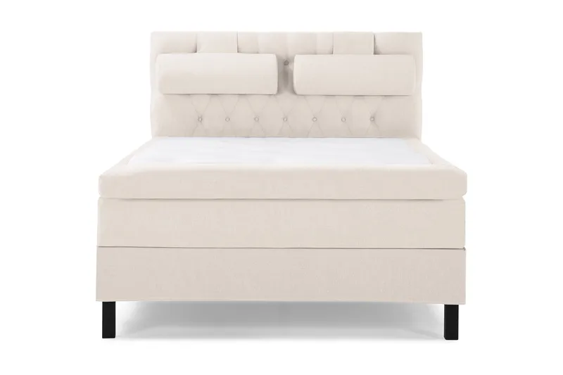 Lucky Komplet Sengepakke 140x200 Polyeter Diamant Sengegavl, Nakkepude Stor Beige