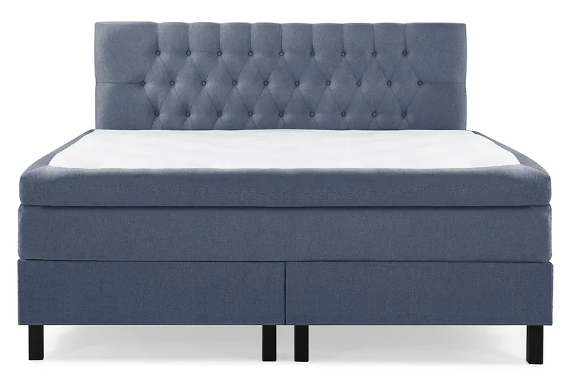 Lucky Komplet Sengepakke 160x200 Latex Diamant Sengegavl - Mørkeblå - Møbler - Senge - Kontinentalsenge