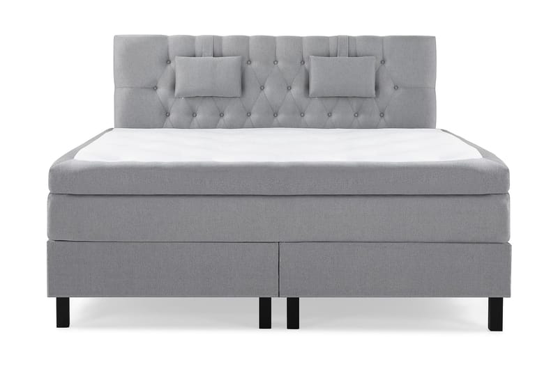 Lucky Komplet Sengepakke 160x200 Latex Diamant Sengegavl - Nakkepude Lille Mellemgrå - Møbler - Senge - Kontinentalsenge