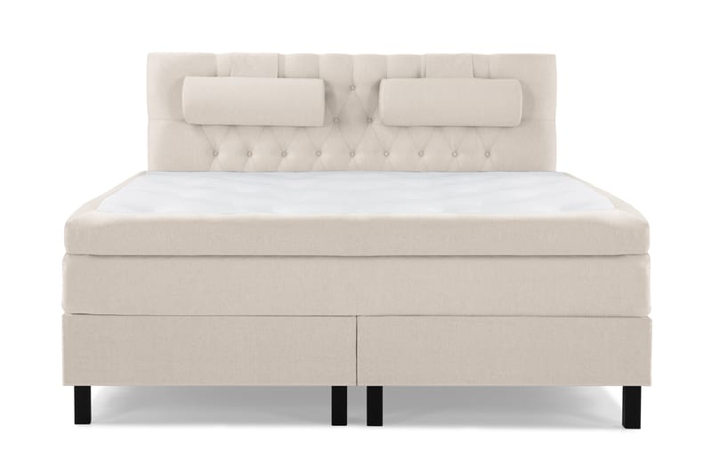 Lucky Komplet Sengepakke 160x200 Latex Diamant Sengegavl - Nakkepude Stor Beige - Møbler - Senge - Komplet sengepakke