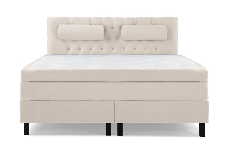 Lucky Komplet Sengepakke 160x200 Latex Diamant Sengegavl - Nakkepude Stor Beige - Møbler - Senge - Kontinentalsenge