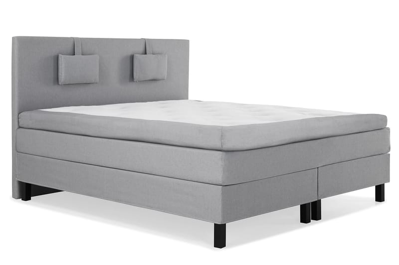 Lucky Komplet Sengepakke 160x200 Latex Glat Sengegavl - Nakkepude Lille Mellemgrå - Møbler - Senge - Komplet sengepakke