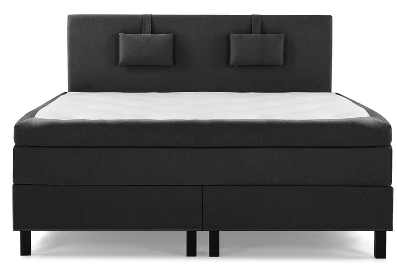 Lucky Komplet Sengepakke 160x200 Latex Glat Sengegavl, Nakkepude Lille Sort/Grå