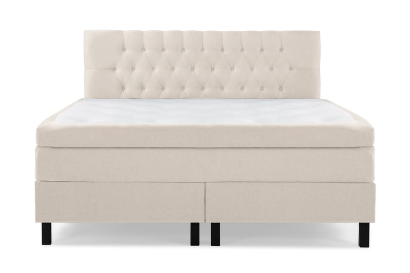 Lucky Komplet Sengepakke 160x200 Memory Diamant Sengegavl - Beige - Møbler - Senge - Komplet sengepakke