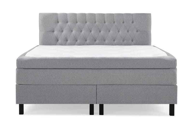 Lucky Komplet Sengepakke 160x200 Memory Diamant Sengegavl - Mellangrå - Møbler - Senge - Kontinentalsenge