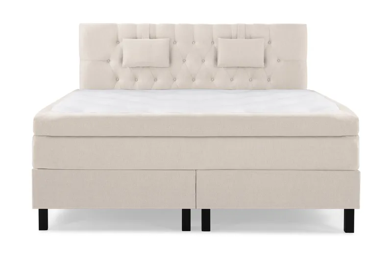 Lucky Komplet Sengepakke 160x200 Memory Diamant Sengegavl, Nakkepude Lille Beige