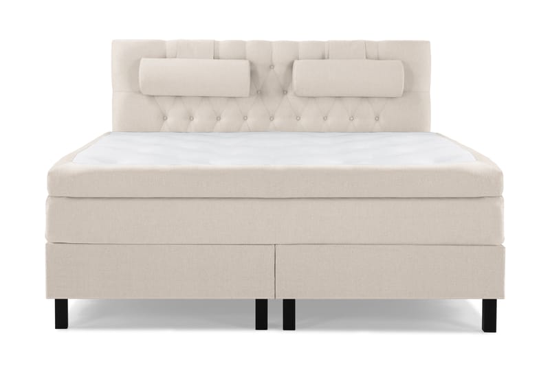 Lucky Komplet Sengepakke 160x200 Memory Diamant Sengegavl - Nakkepude Stor Beige - Møbler - Senge - Komplet sengepakke